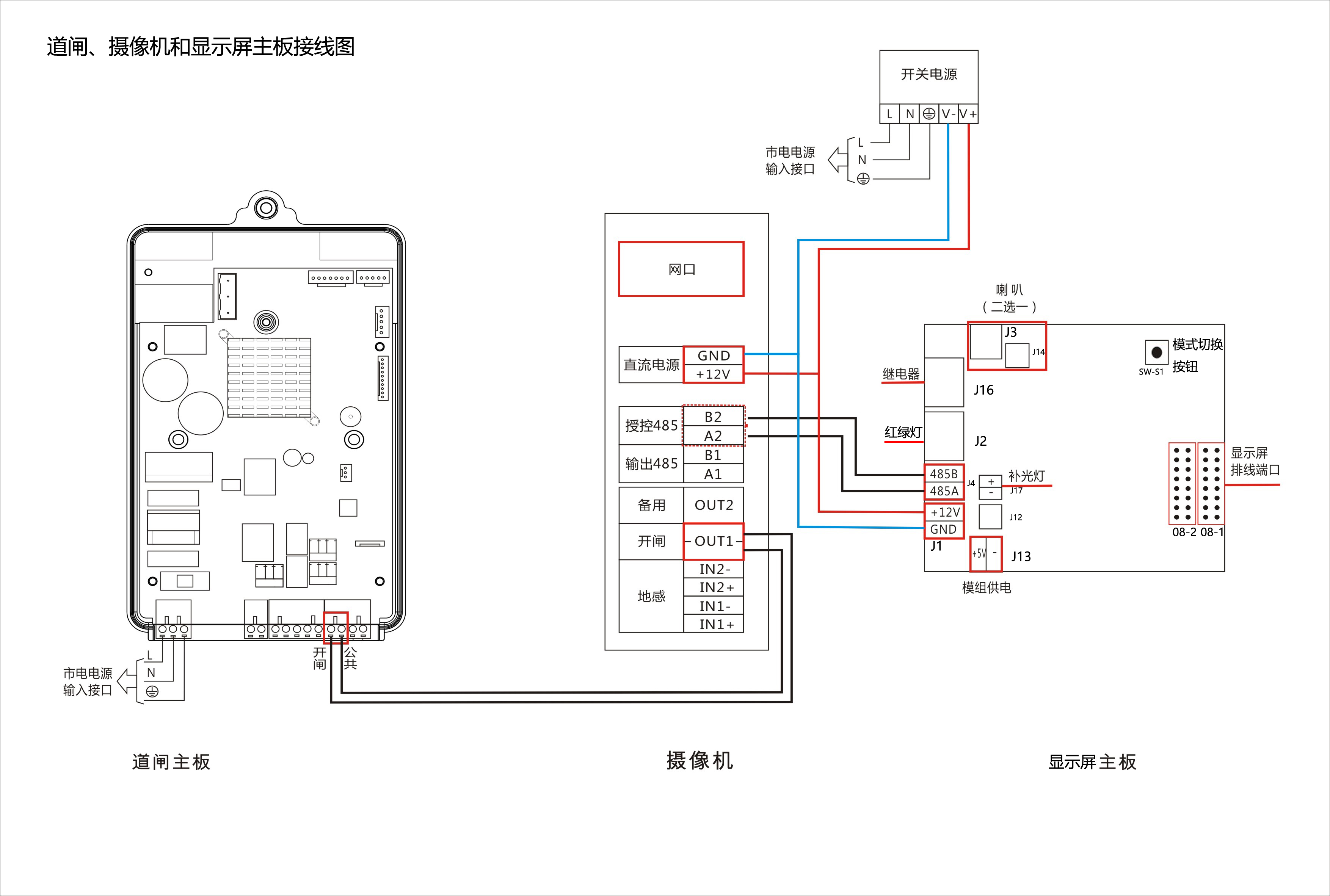 道闸和相机接线图